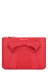 Comme Des Garçons Wallet Leather Pouch In Red