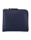 Comme Des Garçons Wallet Leather Zip Wallet In Blue