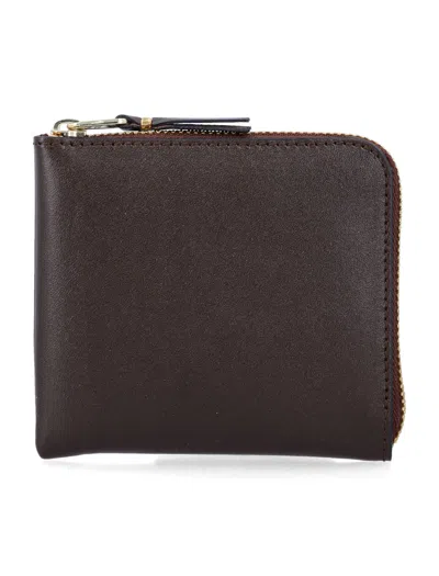 Comme Des Garçons Wallet Leather Zip Wallet In Brown