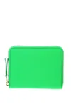 Comme Des Garçons Wallet Leather Ziparound Card Holder In Green