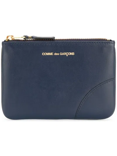 Comme Des Garçons Wallet Logo Detail Flat Leather Pouch