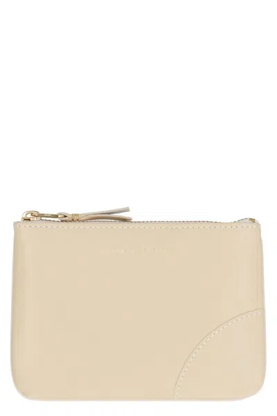 Comme Des Garçons Wallet Logo Detail Flat Leather Pouch