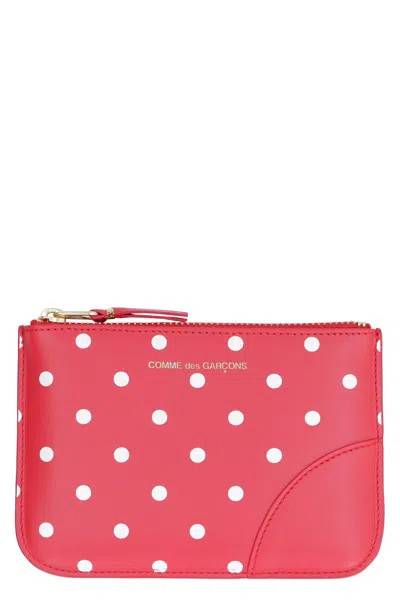 Comme Des Garçons Wallet Logo Detail Flat Leather Pouch