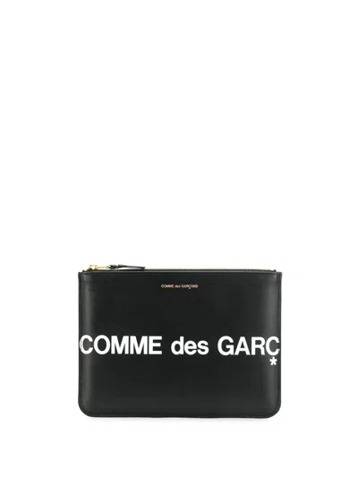 Comme Des Garçons Wallet Logo Print Wallet In Black