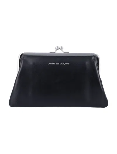 Comme Des Garçons Wallet Medium Kiss-clasp Purse In Black