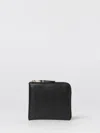 Comme Des Garçons Wallet Leather Zip Wallet In Black