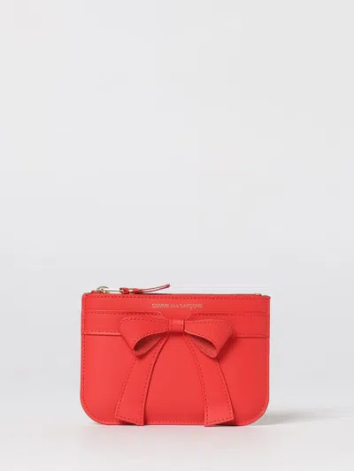 Comme Des Garçons Comme Des Gar&ccedil;ons Leather Wallet With Bow  In Red