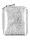 Comme Des Garçons Wallet Metallic Zip Around Wallet In Gray
