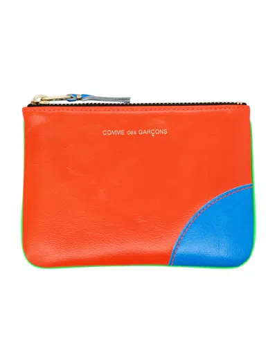 Comme Des Garçons Comme Des Garcons Wallet Mini Leather Super Fluo Wallet With Gold-tone Hardware In Multi