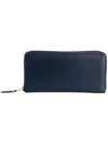 Comme Des Garçons Wallet Navy Leather Zip Around Wallet
