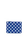 Comme Des Garçons Wallet Polka Dot Wallet With Zip In Blue