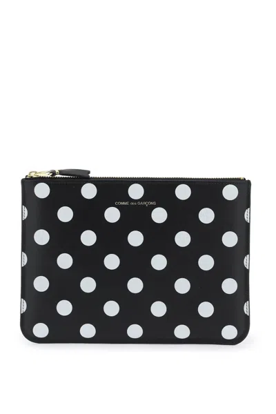 Comme Des Garçons Comme Des Garcons Wallet Polka Dots Pouch In Black