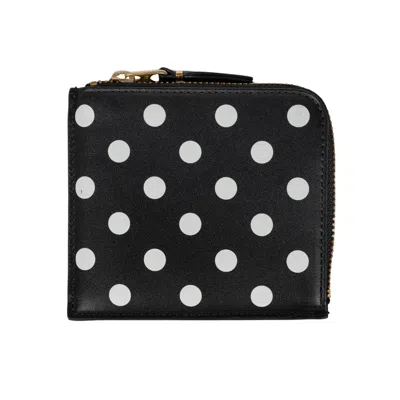 Comme-des-garcons-wallet Polka Dots Wallet In Black In Nero
