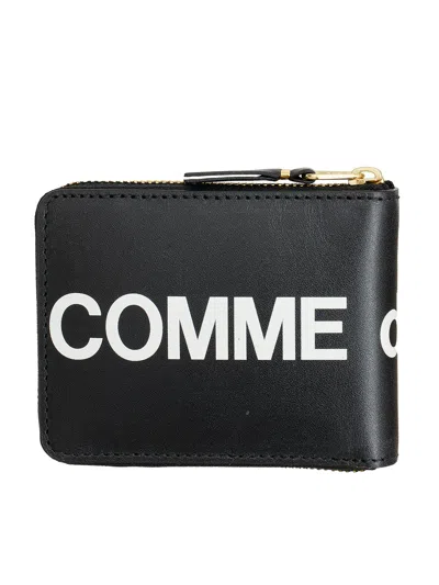 Comme Des Garçons Wallet Portafoglio In Pelle Con Zip In Black