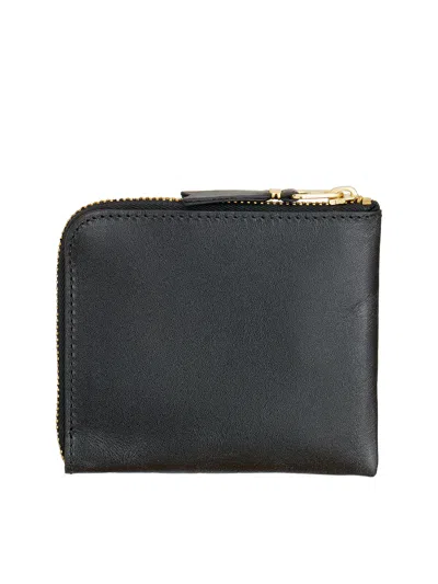 Comme Des Garçons Wallet Portafoglio In Pelle Con Zip In Black