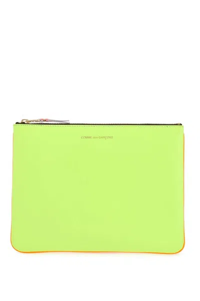 Comme Des Garçons Portafoglio In Pelle Di Capra Giallo Arancio Super Fluo Compatto In Yellow