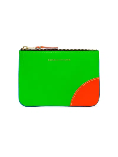 Comme Des Garçons Wallet Raffia Zip Wallet In Green