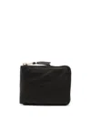 Comme Des Garçons Leather Wallet With Coin Pocket And Card Slots In Black