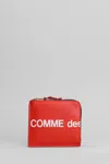 Comme Des Garçons Leather Wallet In Red