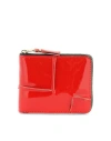 Comme Des Garçons Exposed-seams Zip-up Wallet In Red