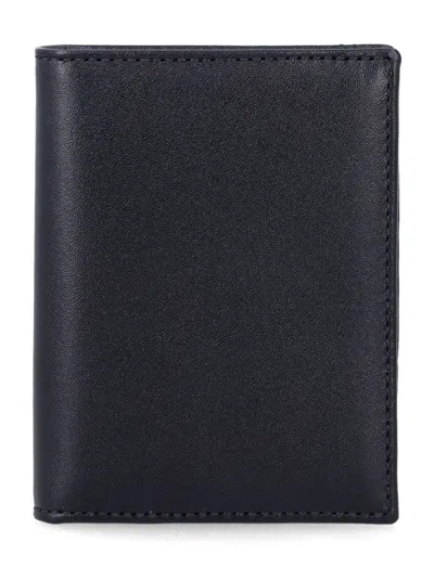 Comme Des Garçons Comme Des Garcons Wallet Refined Bi-fold Wallet With Gold-tone Interior - 10.5 Cm X 7.5 Cm In Nero