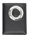 Comme Des Garçons Wallet Silver Eyelet Cardholder In Black