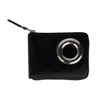Comme-des-garcons-wallet Silver Eyelet Leather Wallet In Black In Nero