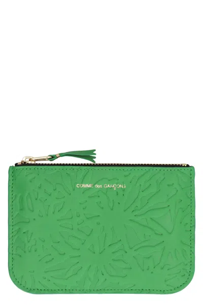 COMME DES GARÇONS COMME DES GARÇONS WALLET SMALL LEATHER FLAT POUCH