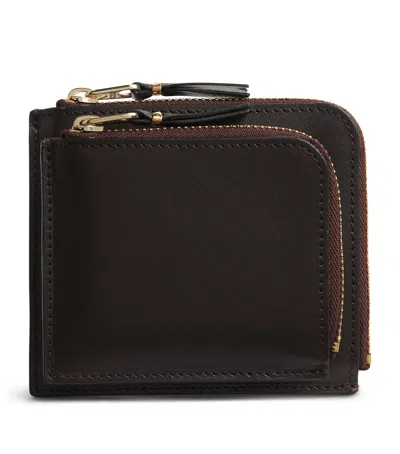 Comme Des Garçons Wallet Small Leather Outside Pocket Wallet In Brown