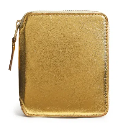 Comme Des Garçons Wallet Small Leather Pouch In Gold