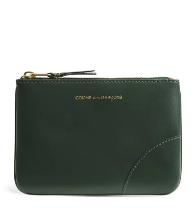 Comme Des Garçons Wallet Small Leather Pouch In Green
