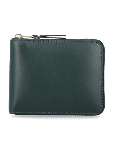 Comme Des Garçons Wallet Small Leather Zip-around Wallet In Green
