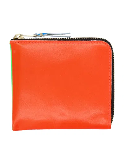 Comme Des Garçons Wallet Super Fluo Small Zip Coin Wallet In Orange