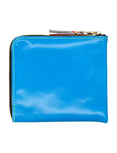 Comme Des Garçons Wallet Super Fluo Small Zip Coin Wallet In Blue