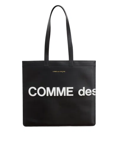 Comme Des Garçons Wallet Tote Bag Logo In White