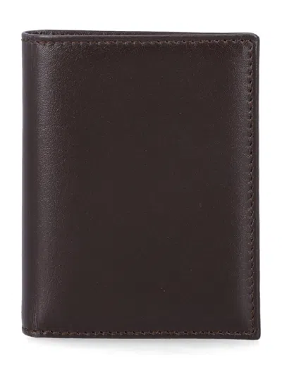 Comme Des Garçons Comme Des Garcons Wallet Unisex Leather Bi-fold Wallet With Multiple Card Slots And Banknote Compart In Marrone