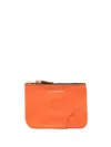 Comme Des Garçons Logo Printed Zip-up Wallet In Yellow