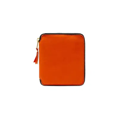 Pre-owned Comme Des Garçons Wallet Washed Full Zip Around Wallet 'burnt Orange' | Men's Size Onesize