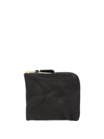 Comme Des Garçons Wallet Zip Calf Leather Wallet In Black