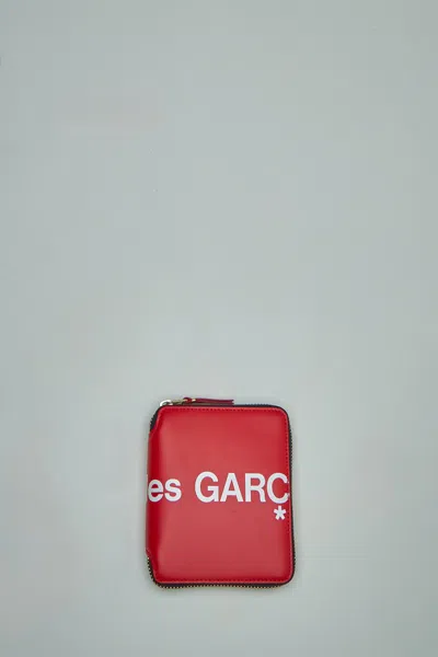 Comme Des Garçons Wallet Zip Huge Logo Red