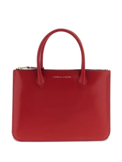 Comme Des Garçons Wallet Zip Pouch With Two Handles In Red
