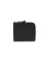 Comme Des Garçons Textured Leather Wallet With Unique Finish In Black