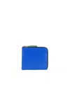 Comme Des Garçons Super Fluo Zipper Purse In Blue