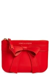 Comme Des Garçons Wallets Big Bow Leather Coin Purse In Red
