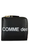 Comme Des Garçons Rectangular Wallet Featuring Huge Logo In Black