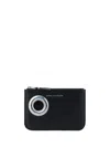 Comme Des Garçons Silver Eyelet Coin Purse In Black