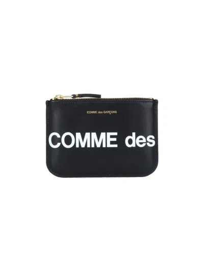 Comme Des Garçons Large Black Logo Printed Purse