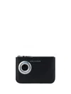 Comme Des Garçons Silver Eyelet Coin Purse In Black