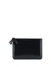 Comme Des Garçons Gold-tone Accents Leather Wallet In Black
