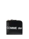 Comme Des Garçons Black Logo Wallet In Black